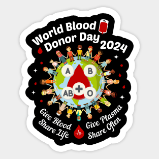 World Blood Donor Day 2024 Phlebotomy Technician Men Women Sticker